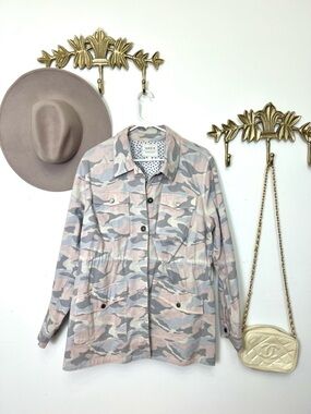 Spring Women's Pink Camo Utility Jacket xl1X